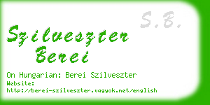 szilveszter berei business card